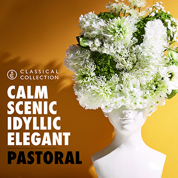 A white stone sculpture with a mix of white and green flowers sprouting from the head